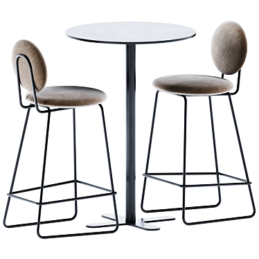 Sleek Antibes High Table & Gemma Bar Chair 3D model image 1 