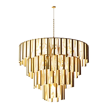 Zebrano Chandelier: Turkish Elegance 3D model image 1 