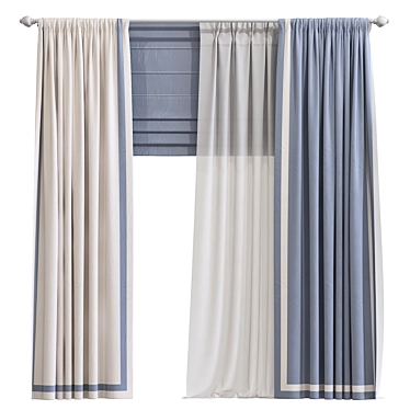 Elegant 877 Curtain 3D model image 1 