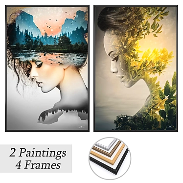 Artistic Wall Painting Set 3D model image 1 