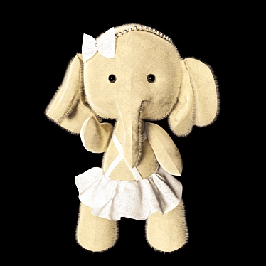 Cozy Teddy Elephant Fur Toy 3D model image 1 