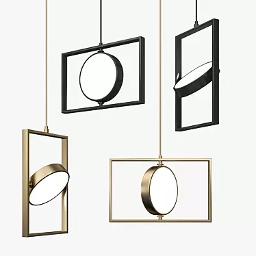 Lunar Rectangle Pendant Light 3D model image 1 