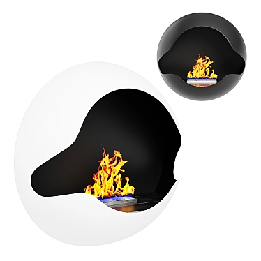 Modern Wall Mounted Bio Fireplace 3D model image 1 