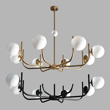 Elegant Gold & Black Pendant Lamp - Maytoni Rendez-vous 3D model image 1 