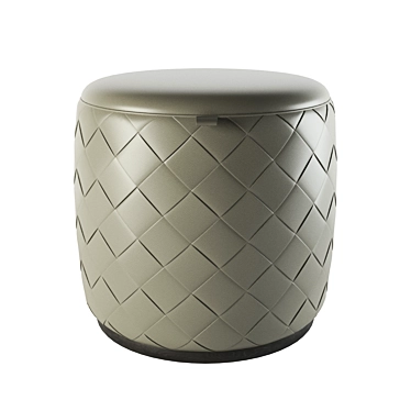 Luxury Leather Round Pouf: Grant Deluxe 3D model image 1 