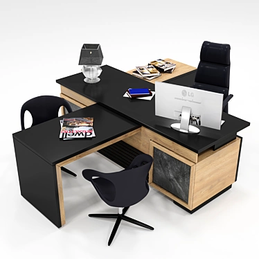 Executive Office Furniture Set 3D model image 1 