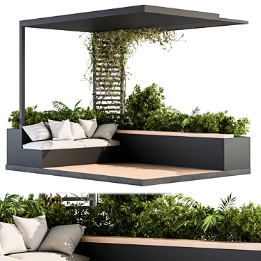 Elevate Rooftop Bliss: Pergola Patio Set 3D model image 1 