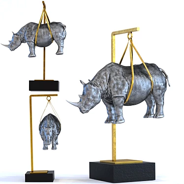 Rhino Hanging Sculpture 3D model image 1 