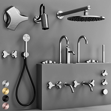 CEA Ziqq Bathroom Faucet Set: Elegant and Stylish 3D model image 1 