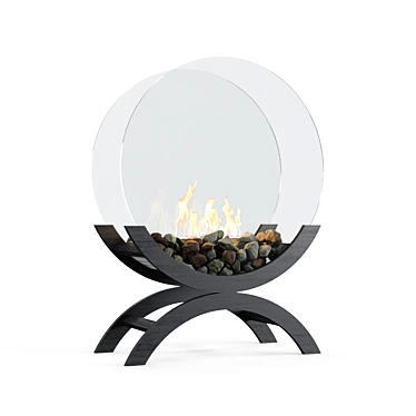 Iris Biokamin: Elegant Floor Fireplace 3D model image 1 
