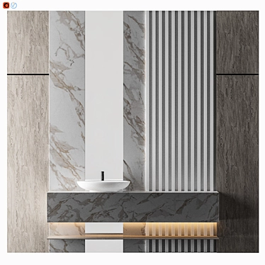 Elegant Natural Stone Bathroom 3D model image 1 
