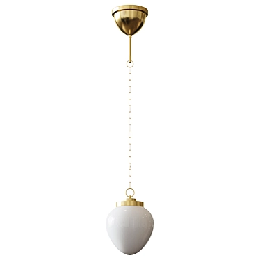 Title: Milk Glass Pendant Lamp with Bow 3D model image 1 