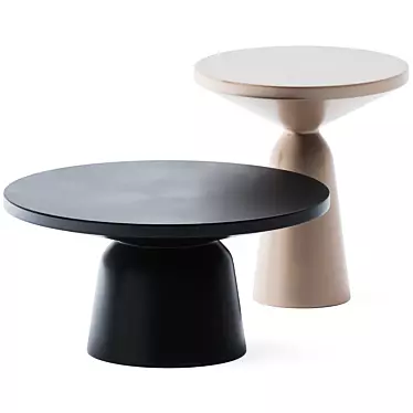 Elegant Brass Metal Side Table 3D model image 1 