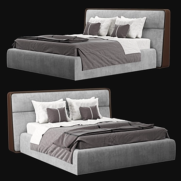 Elegant Diff Studio Queen Bed 3D model image 1 