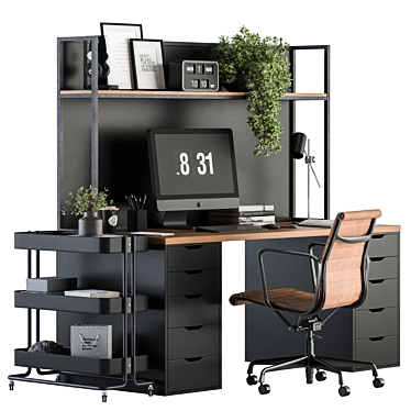Elegant Home Office Furniture 3D model image 1 