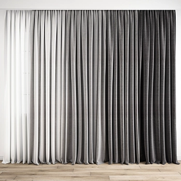 Elegant Mesh Curtain 3D Model 3D model image 1 