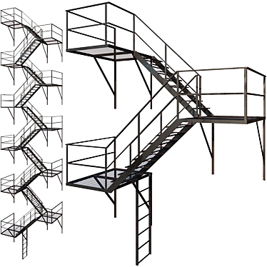 Versatile Outdoor Fire Ladder 3D model image 1 