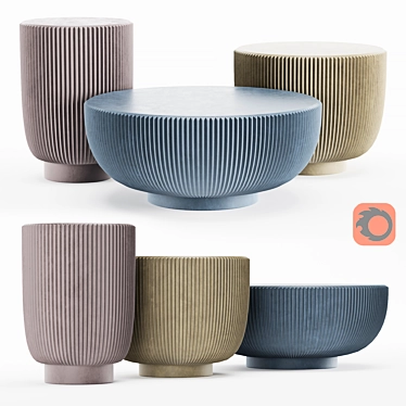 Elegant Ceramic Coffee Tables 3D model image 1 