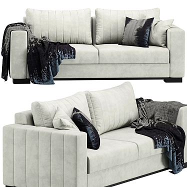 Contemporary Velvet Sofa 3D model image 1 