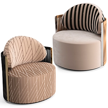 Luxurious Fendi Casa Thea Lounge Armchair 3D model image 1 