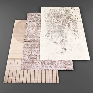 Modern Rugs Set: 4 Pieces 3D model image 1 