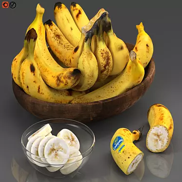 3D Max Bowl of Bananas 3D model image 1 