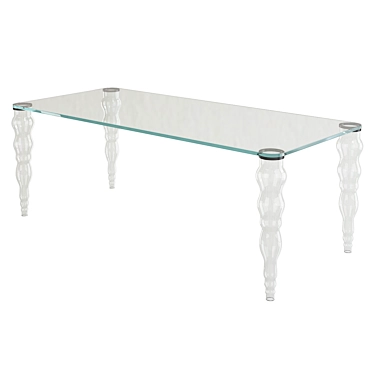 Sleek Post Modern Glass Table 3D model image 1 