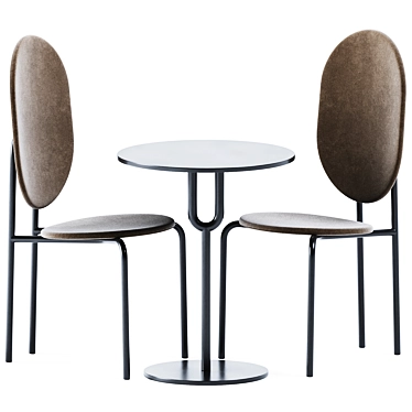Modern Pedestal Table & Stylish Chair 3D model image 1 