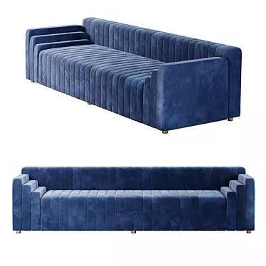 Imperial Velvet Sofa 3D model image 1 