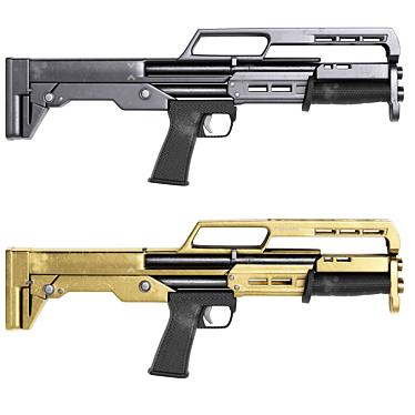 Gold and Black Gun Set 3D model image 1 