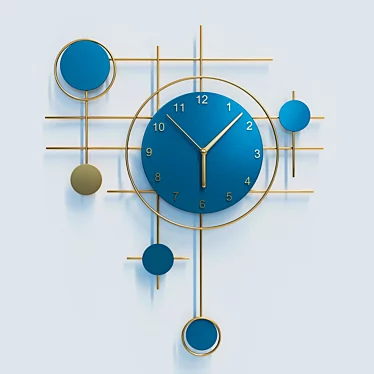 Yshuai Industrial Wall Clock Set 3D model image 1 