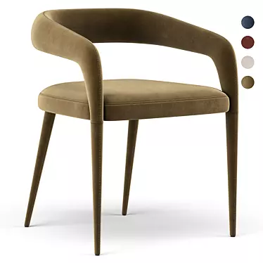 Modern Lisette Grey Dining Chair 3D model image 1 