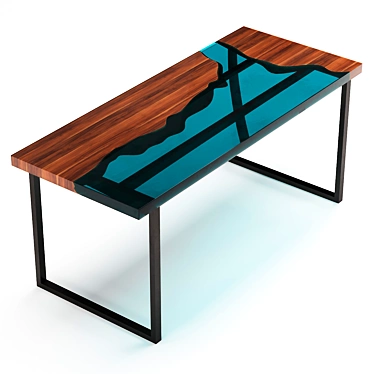 Elegant Epoxy Resin Table 3D model image 1 