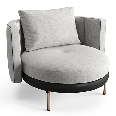 Minotti Torii Large Armchair: Stylish & Swivel 3D model image 1 