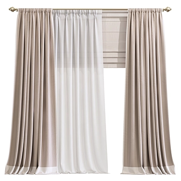 Elegant Curtain 881 3D model image 1 