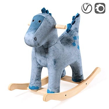 Roaring Blue Dino Rocker 3D model image 1 