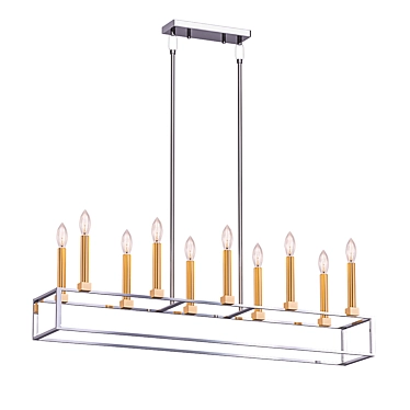 Elegant Finet 10 Light Chandelier 3D model image 1 