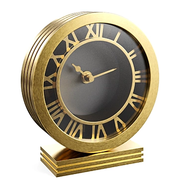 Luxembourg Table Clock: Elegant Aluminum and Brass Design 3D model image 1 