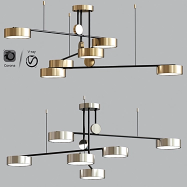 Swing Light LED Ceiling Chandelier 3D model image 1 