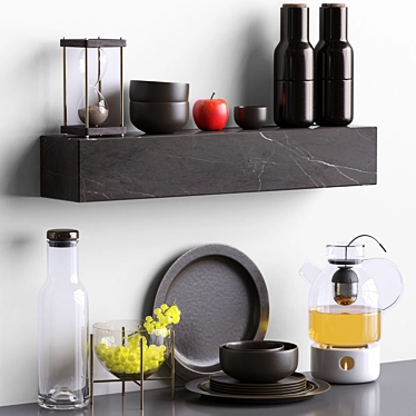 Sleek Kitchen Shelf: Organize with Ease 3D model image 1 