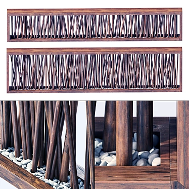 Branches & Pebbles Screen Wall Art 3D model image 1 