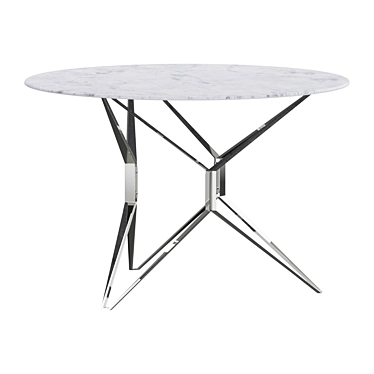 Modern White Glass Dining Table 3D model image 1 