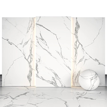 Elegant Nil White Marble Tiles 3D model image 1 