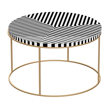 Intricate Striped Bone Coffee Table 3D model image 1 