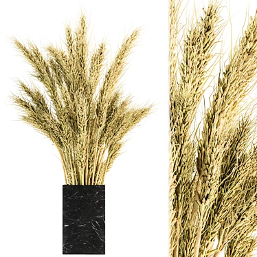 Decorative Dried Wheat Bundle 3D model image 1 