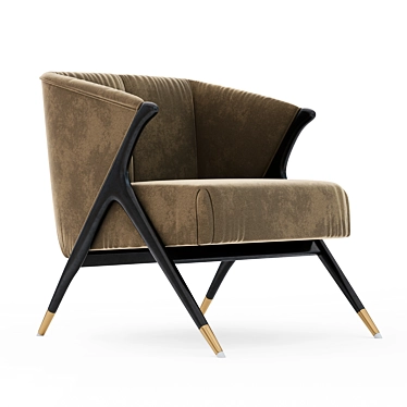 Title: Luxury Velvet Lounge Armchair 3D model image 1 