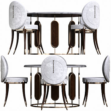 Modern Dine Set with Chairs 3D model image 1 