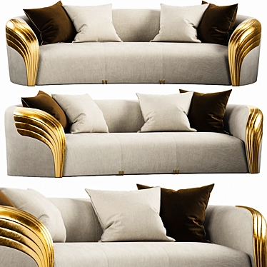 Elegant Elledue AQVILA Sofa: Sleek Design, Superior Comfort 3D model image 1 
