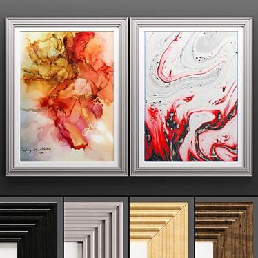 Elegant Art Frame with 4 Textures 3D model image 1 