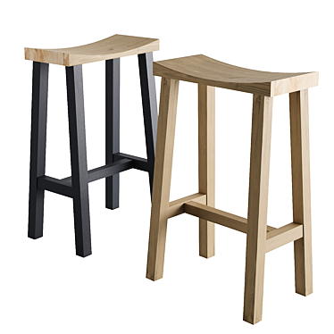 Elevate Your Space with Cox & Cox Curved Stool 3D model image 1 